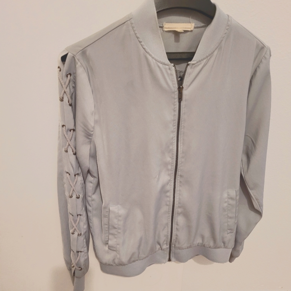 Light gray unique light weight jacket